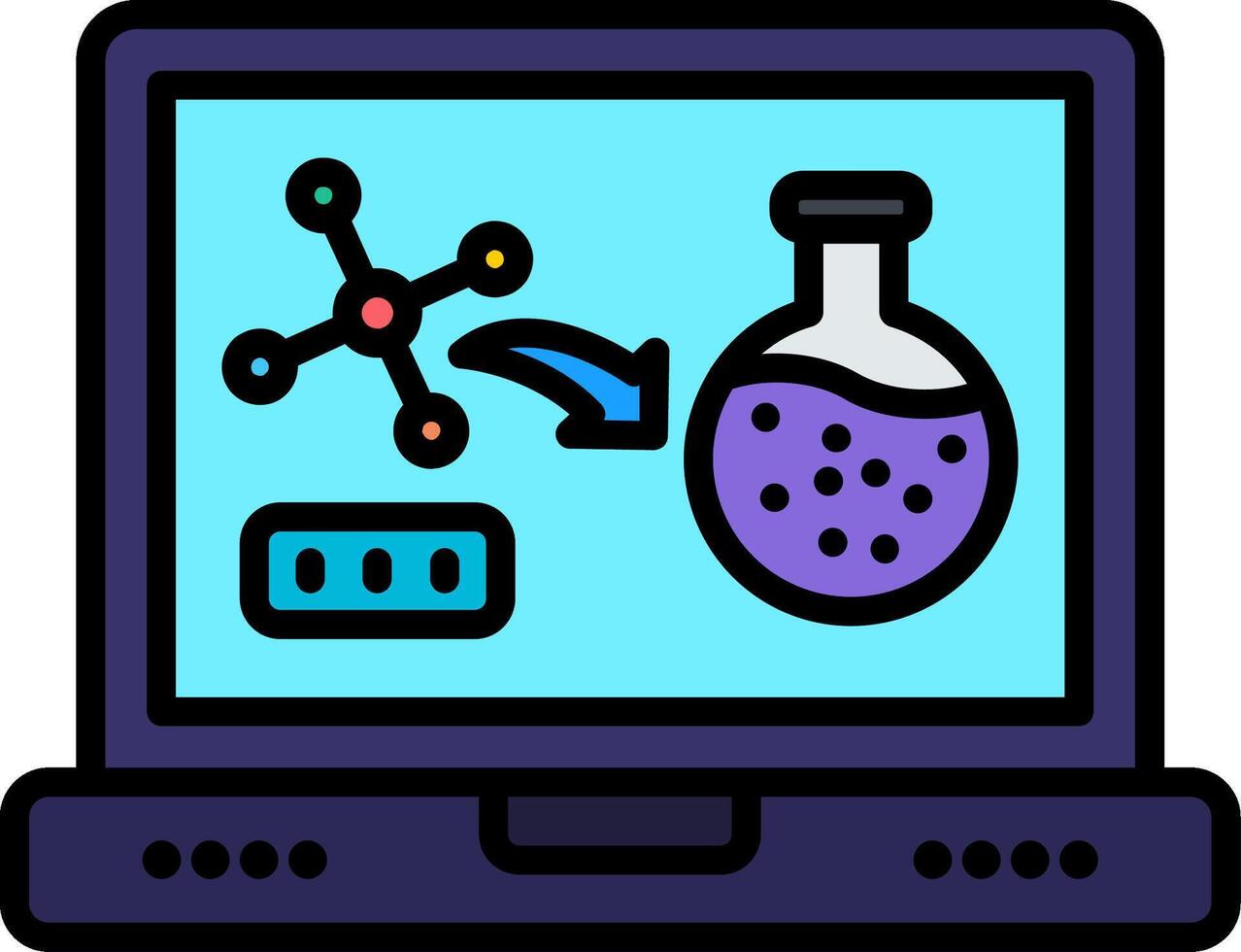 Virtual Lab Line Filled Icon vector