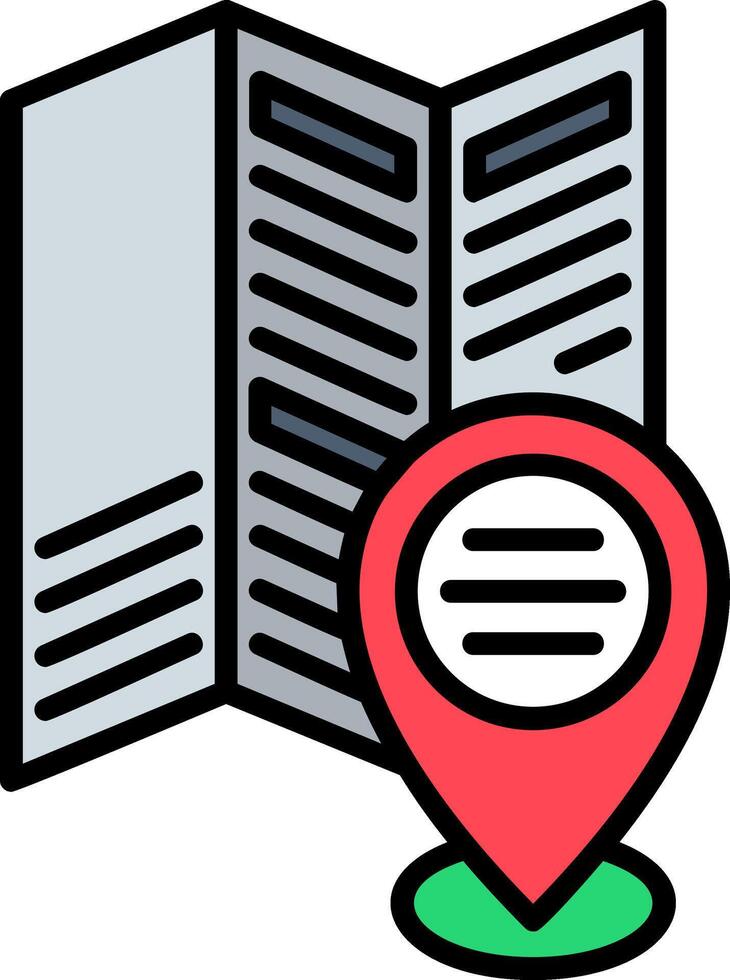 Brochures Line Filled Icon vector
