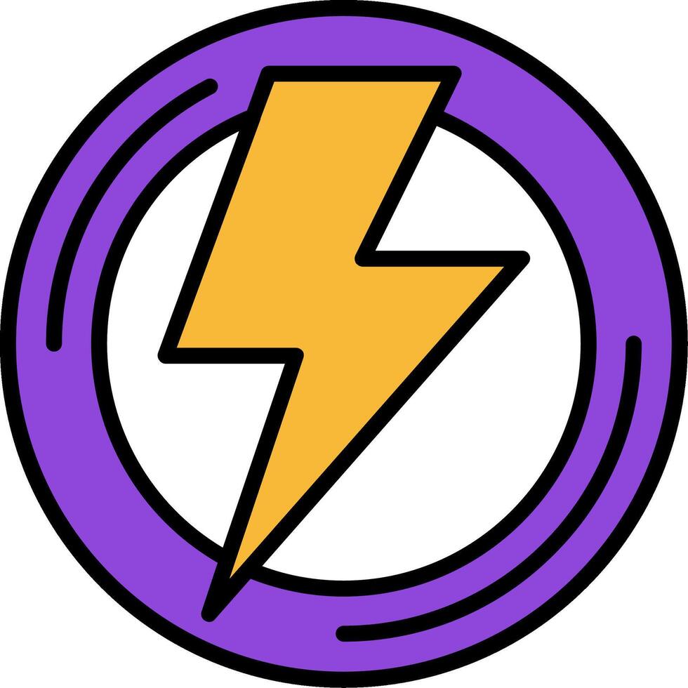 Lightning Line Filled Icon vector