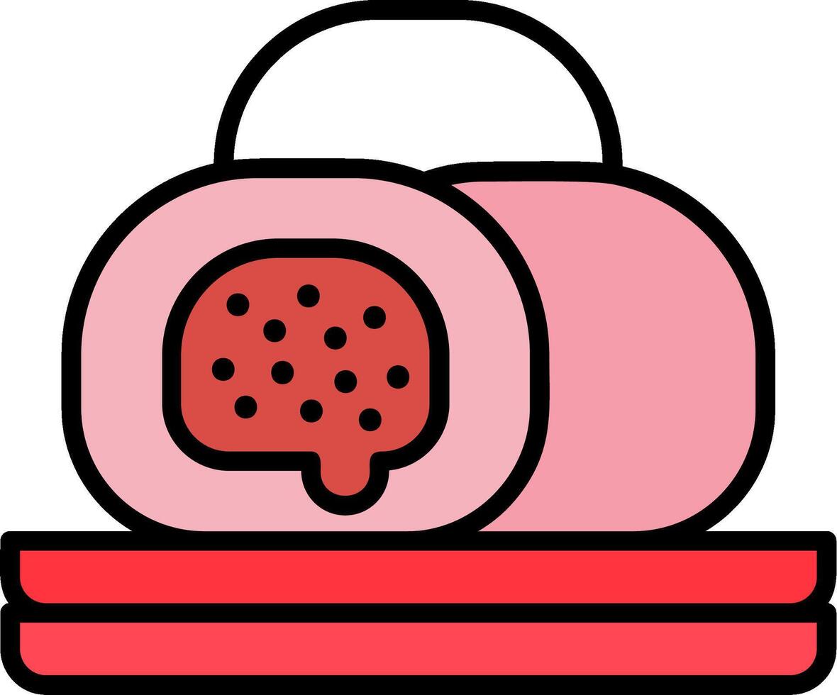 Mochi Line Filled Icon vector
