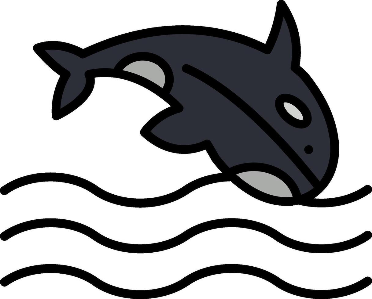 Orca Line Filled Icon vector