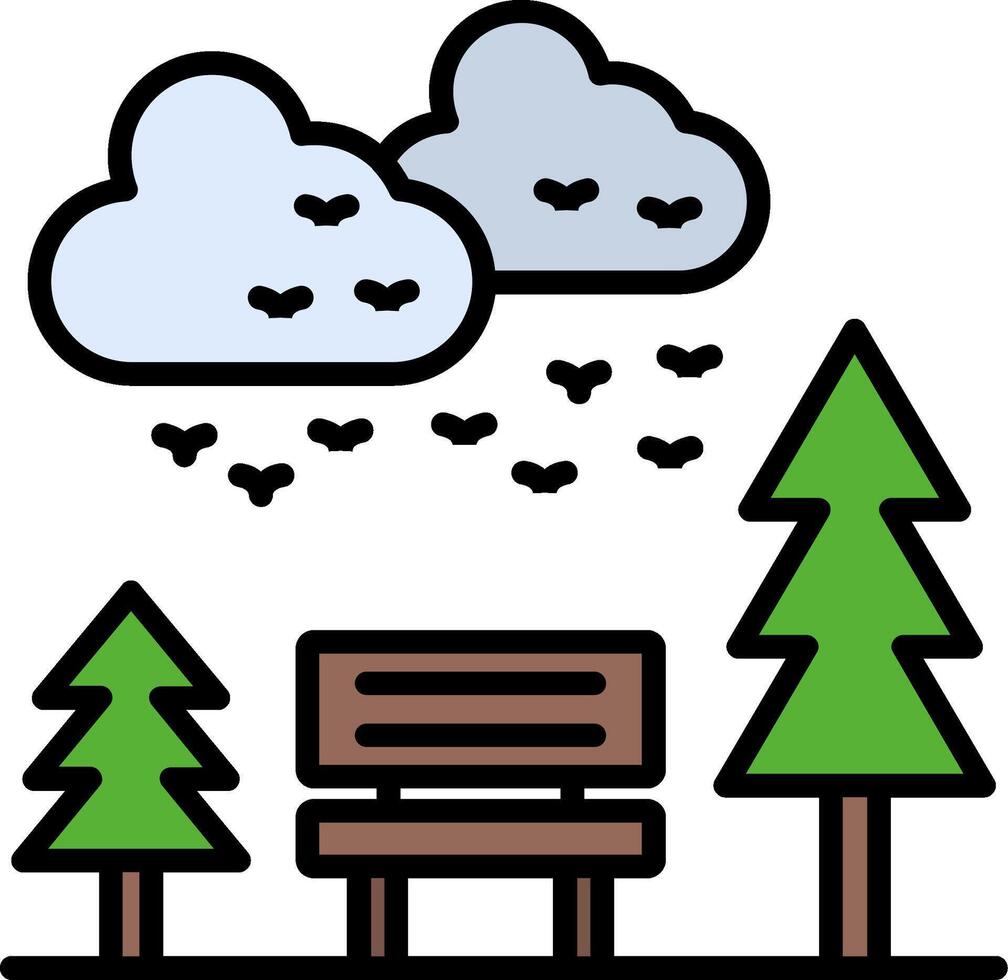Park Line Filled Icon vector