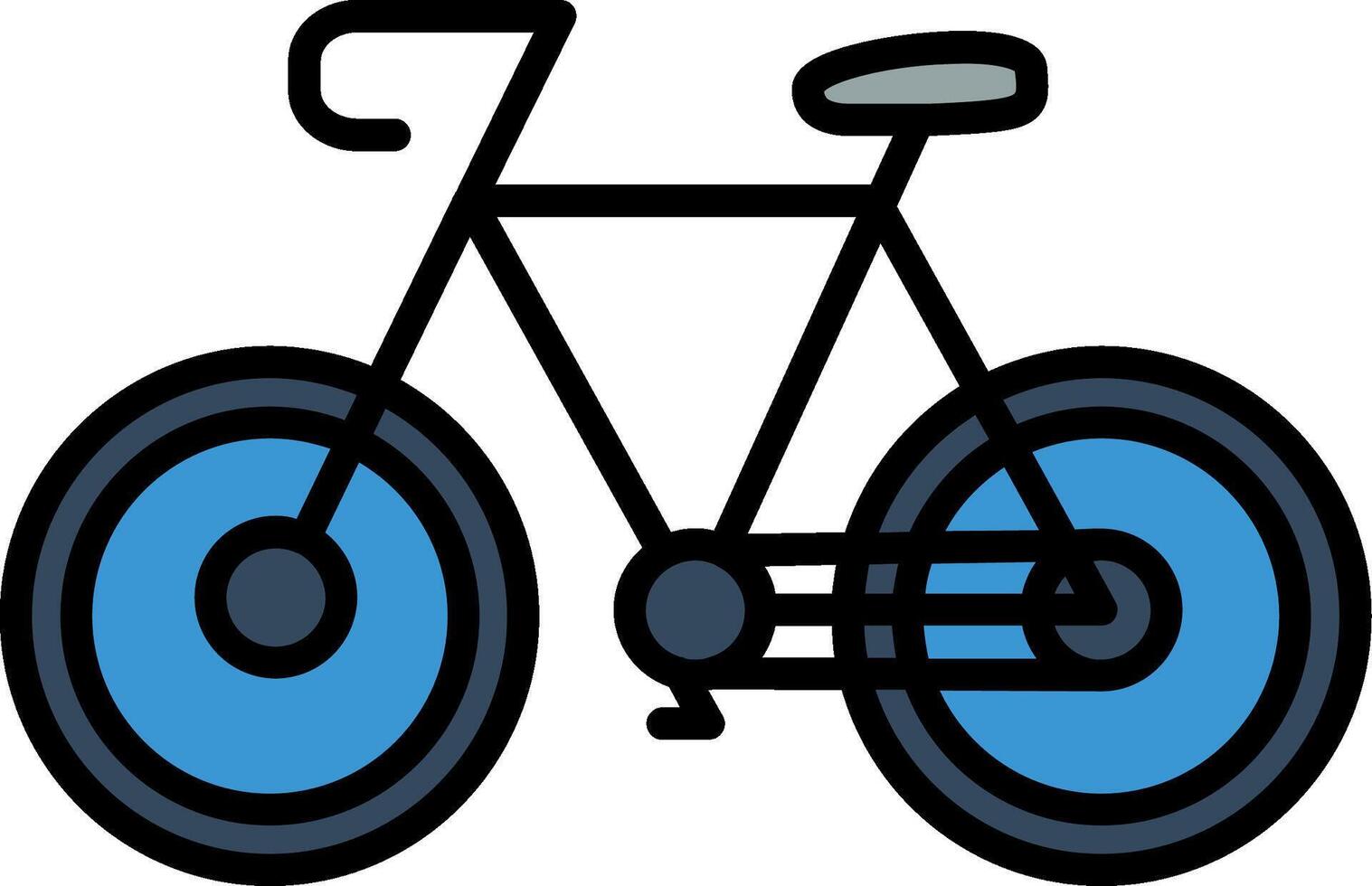 Bicycle Line Filled Icon vector