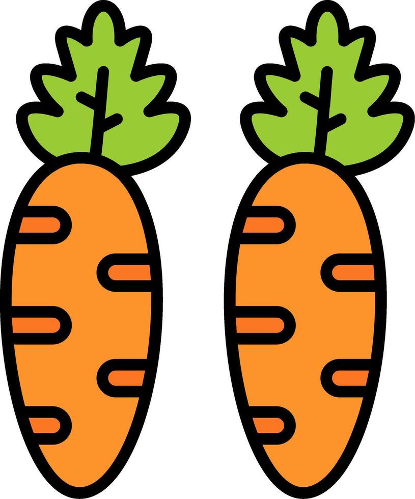 Carrot Line Filled Icon vector