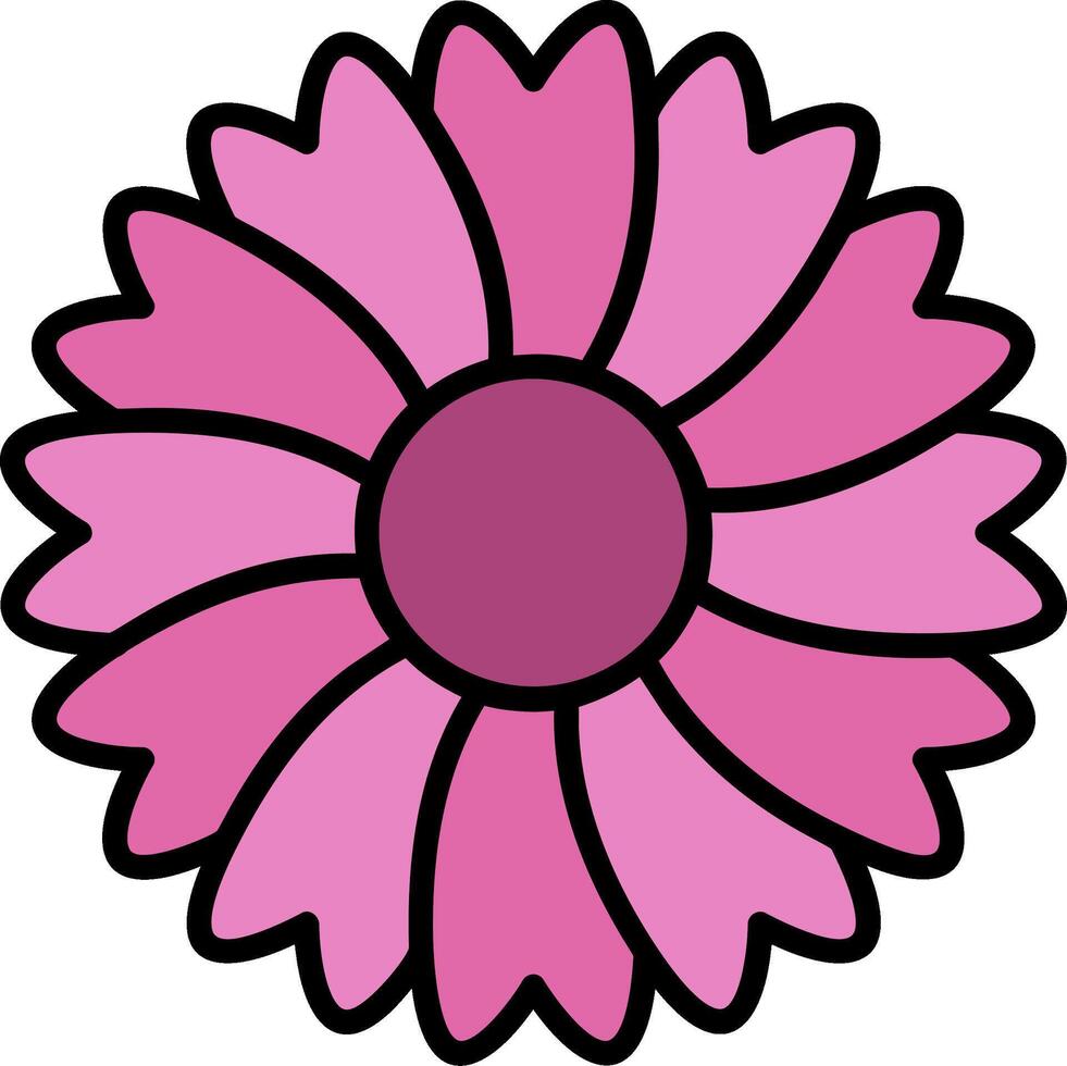Peony Line Filled Icon vector