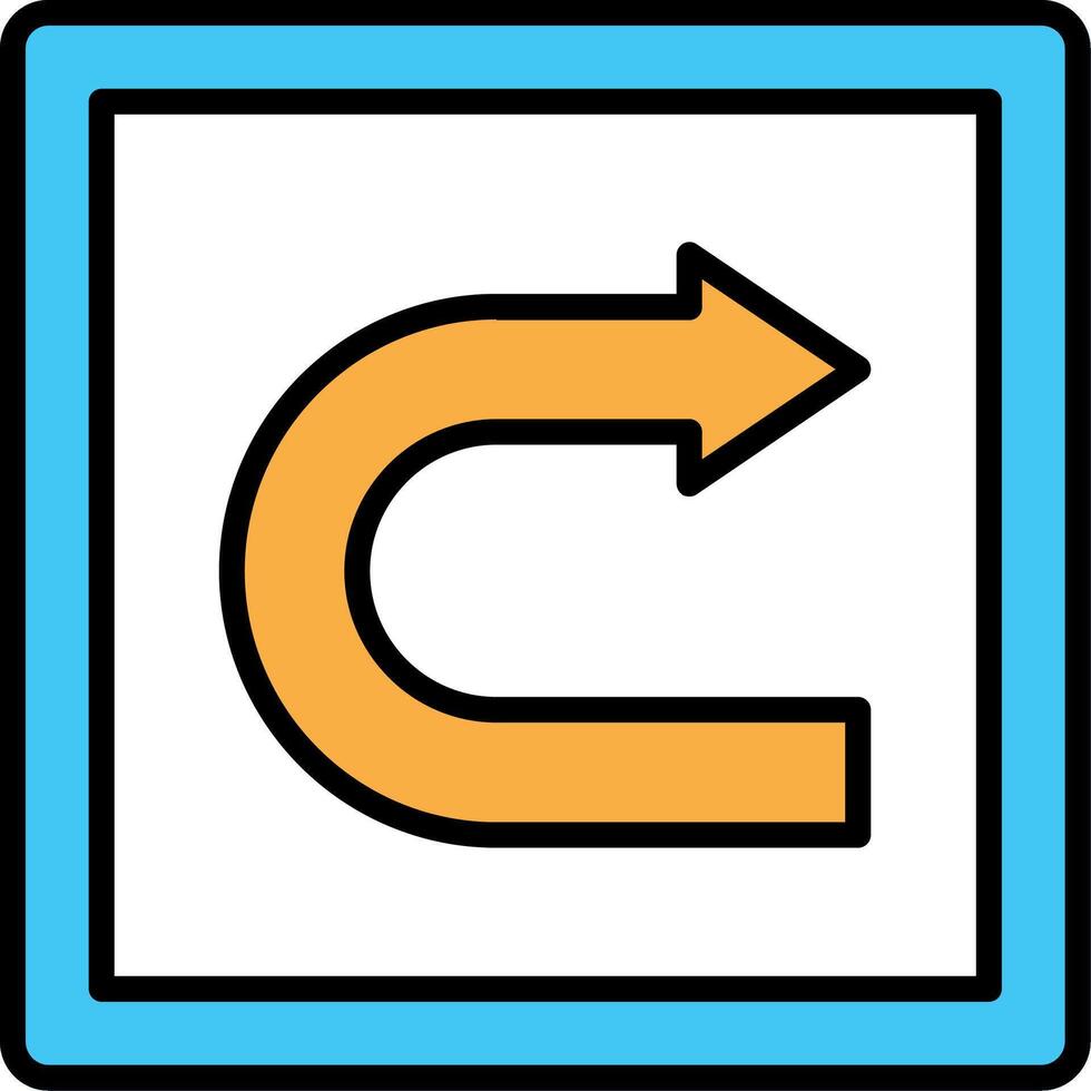 Redo Line Filled Icon vector