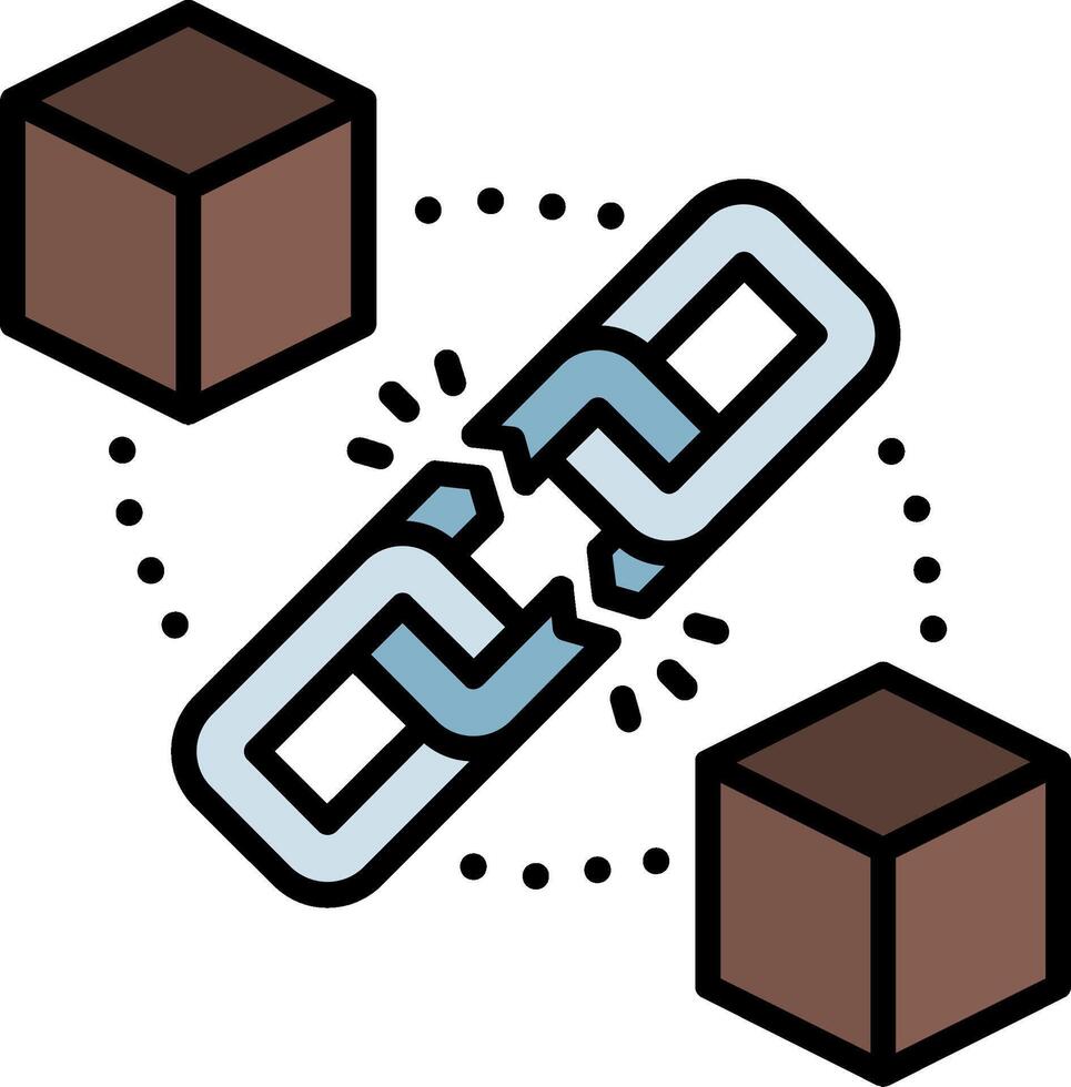 Blockchain Line Filled Icon vector