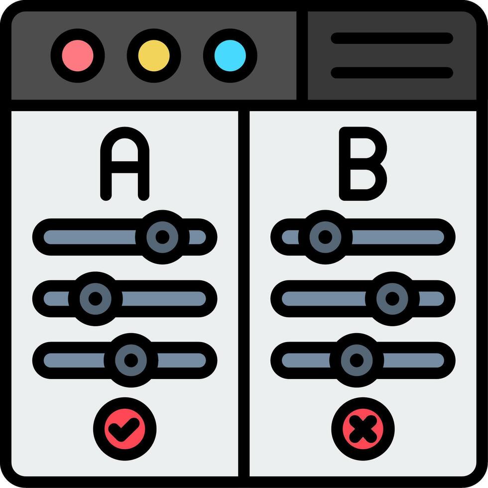 Ab Testing Line Filled Icon vector