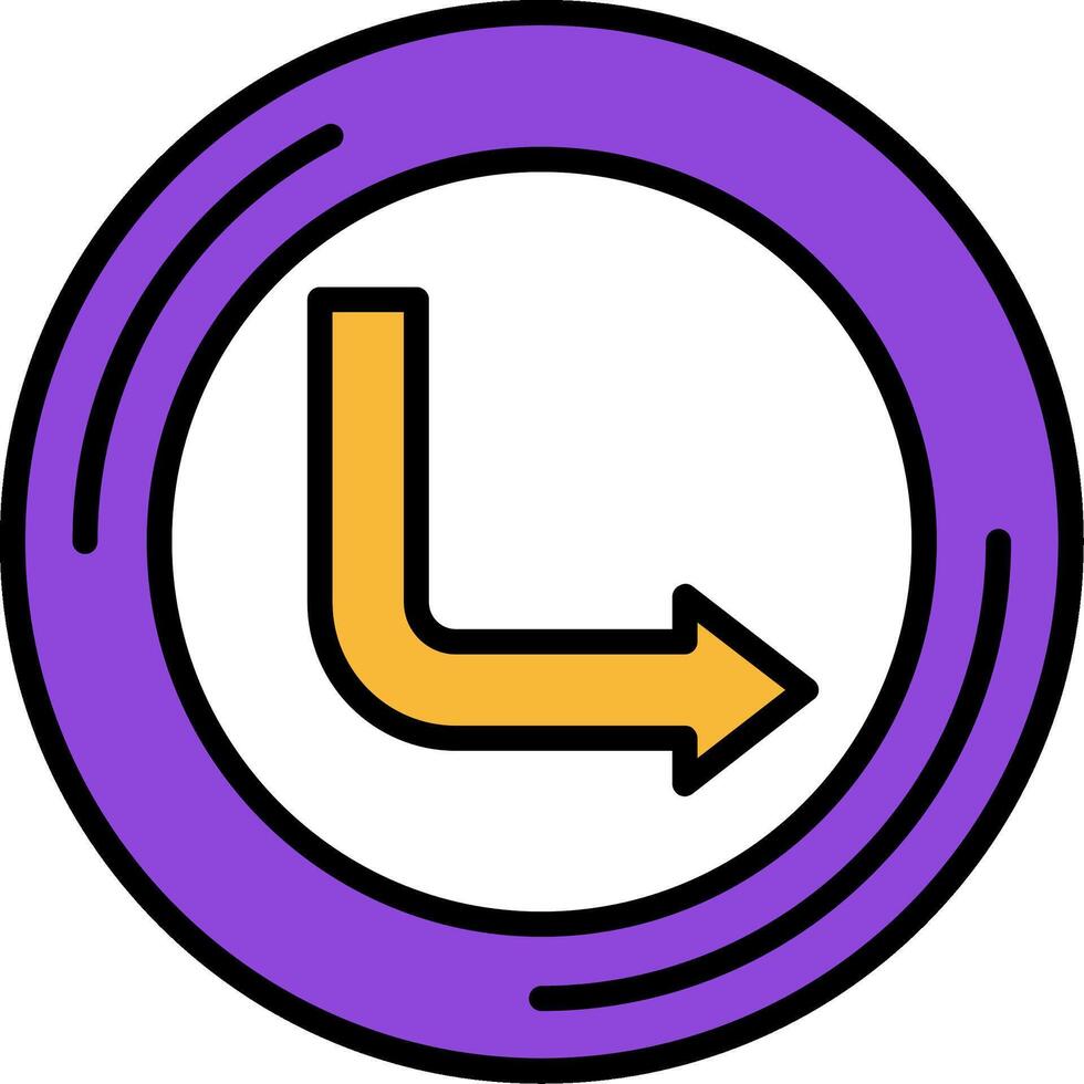 Arrow Line Filled Icon vector