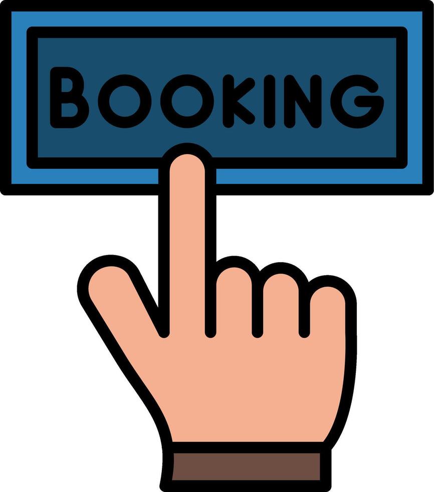 Online Booking Line Filled Icon vector
