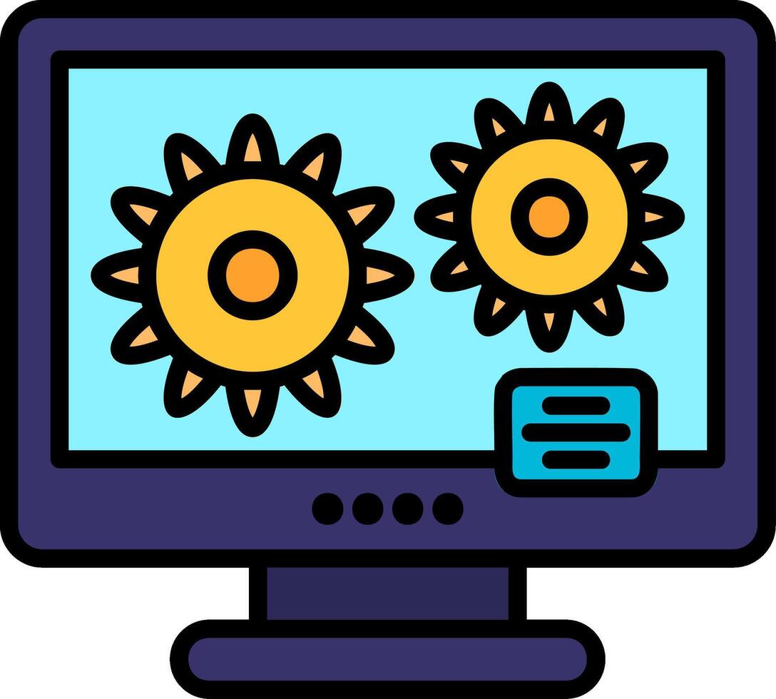 Process Line Filled Icon vector