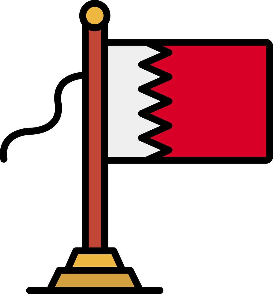 Bahrain Flag Line Filled Icon vector