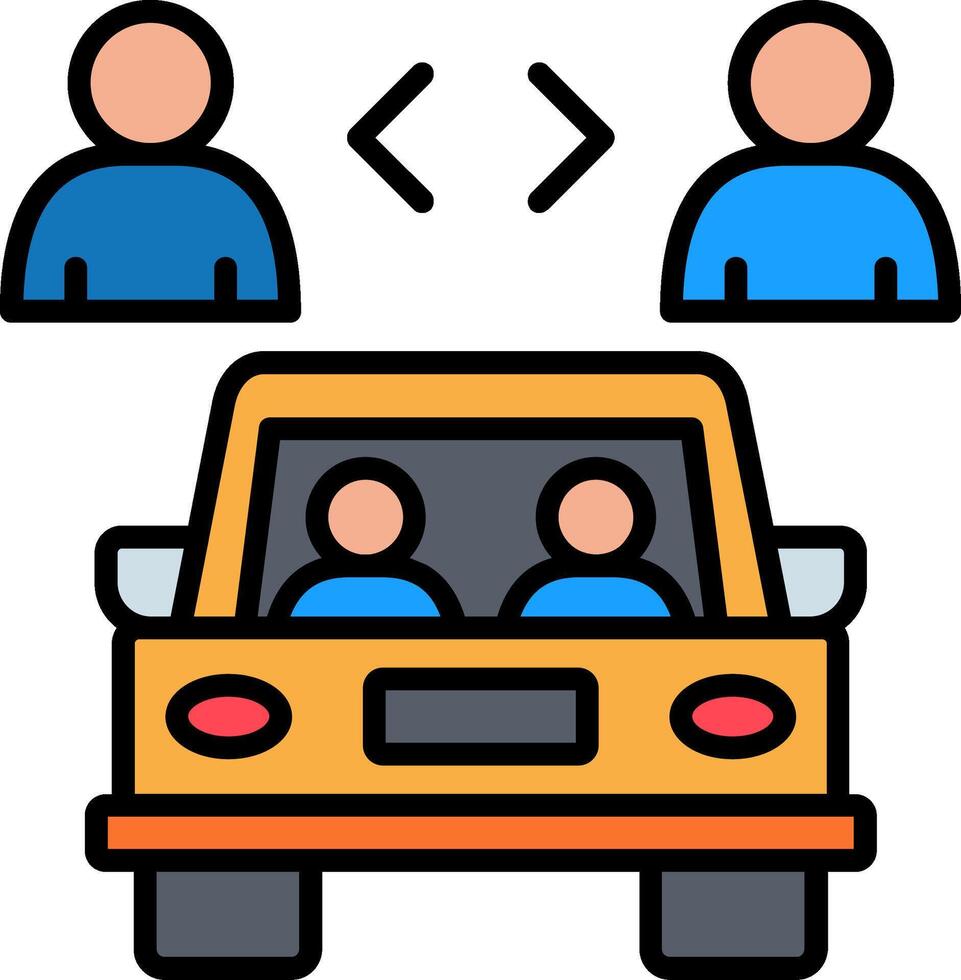 Car Sharing Line Filled Icon vector
