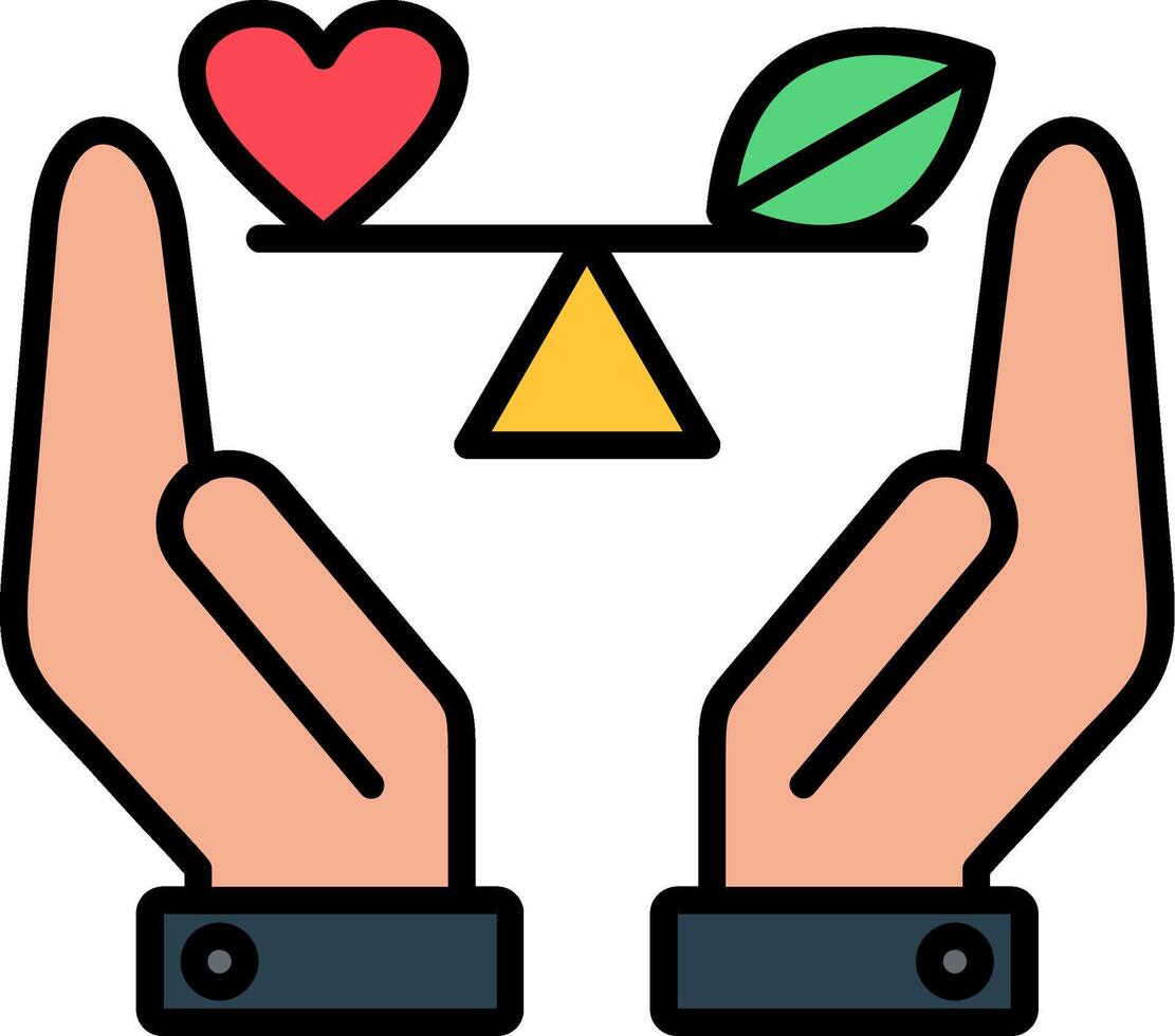Ethically Sourced Line Filled Icon vector