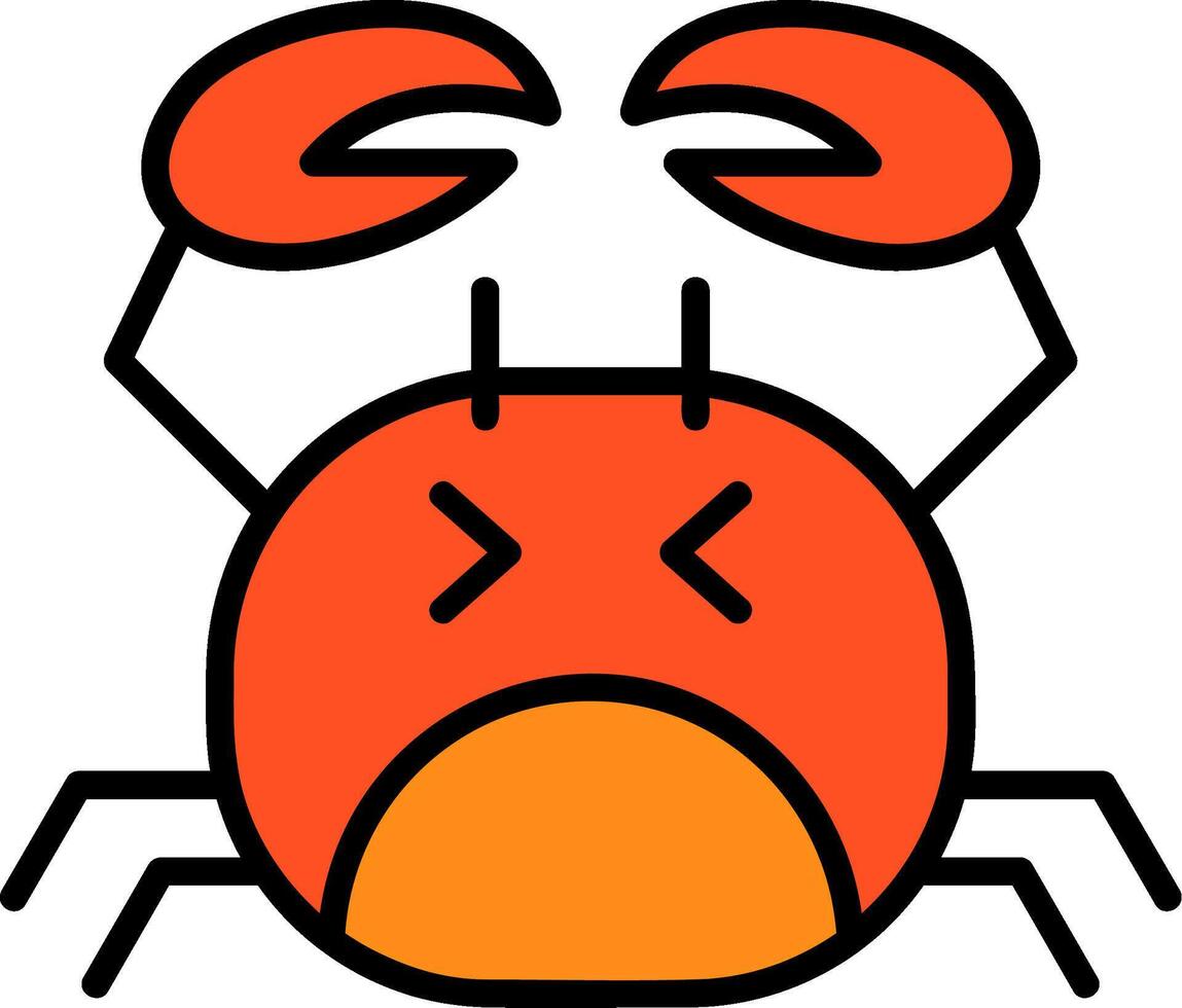 Hermit Crab Line Filled Icon vector