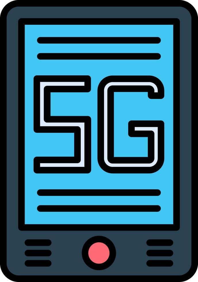 Mobile Line Filled Icon vector