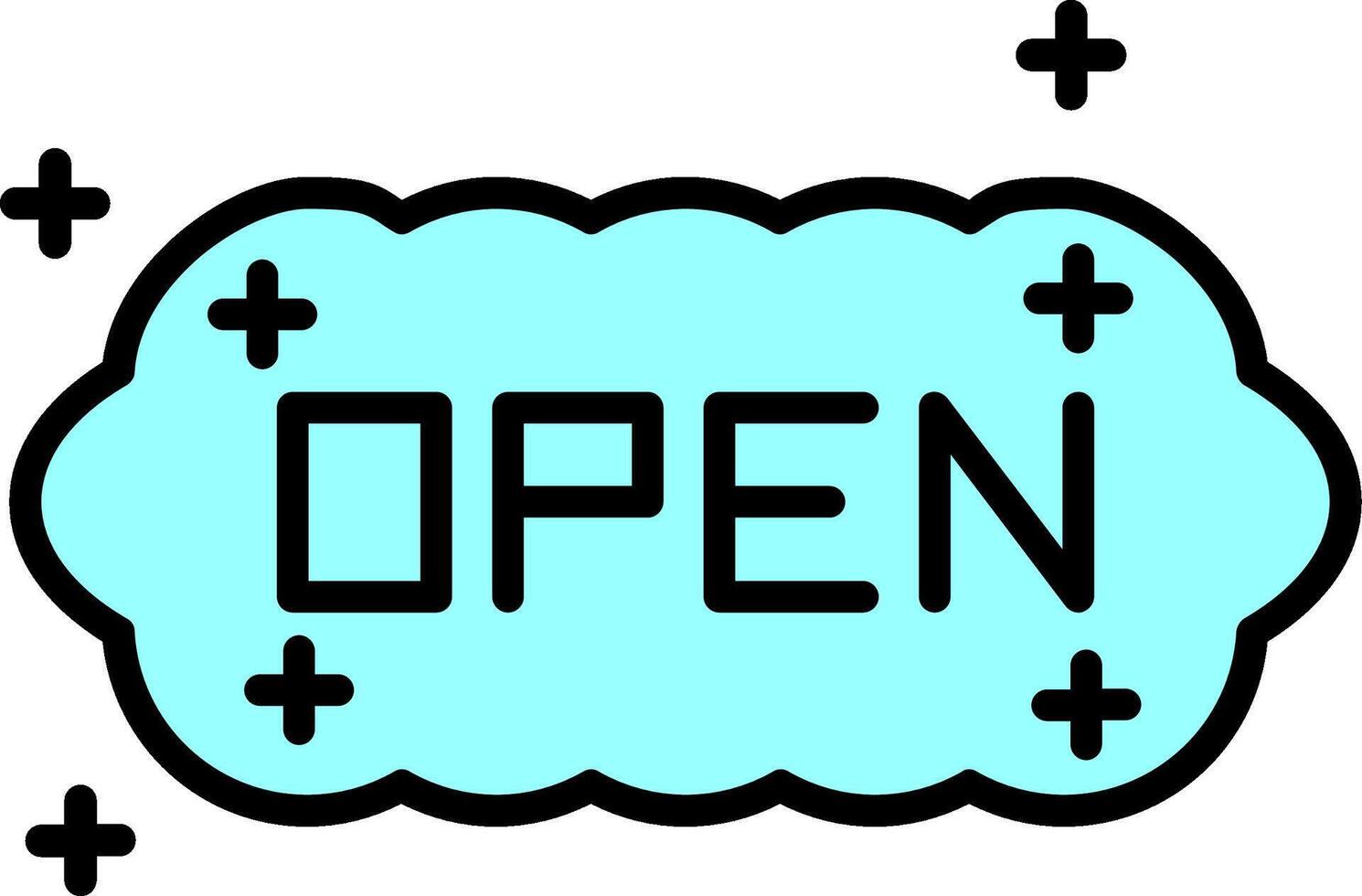 Open Line Filled Icon vector