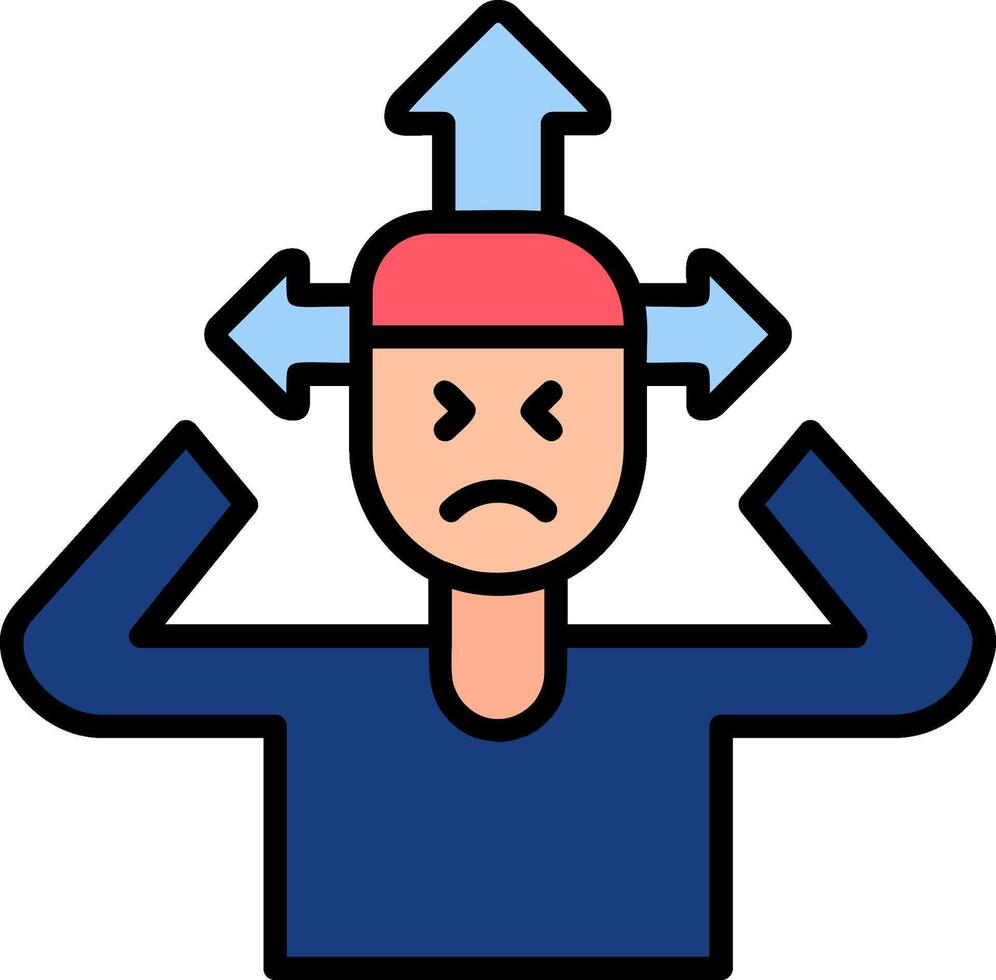 Adhd Line Filled Icon vector