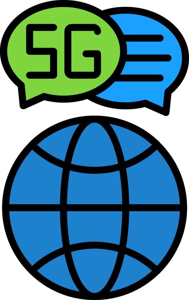 Commuication Line Filled Icon vector