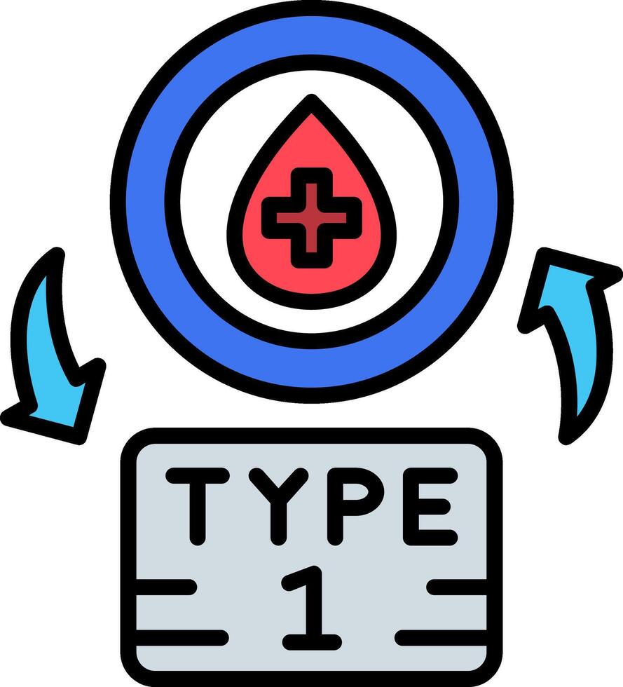 Type 1 Line Filled Icon vector
