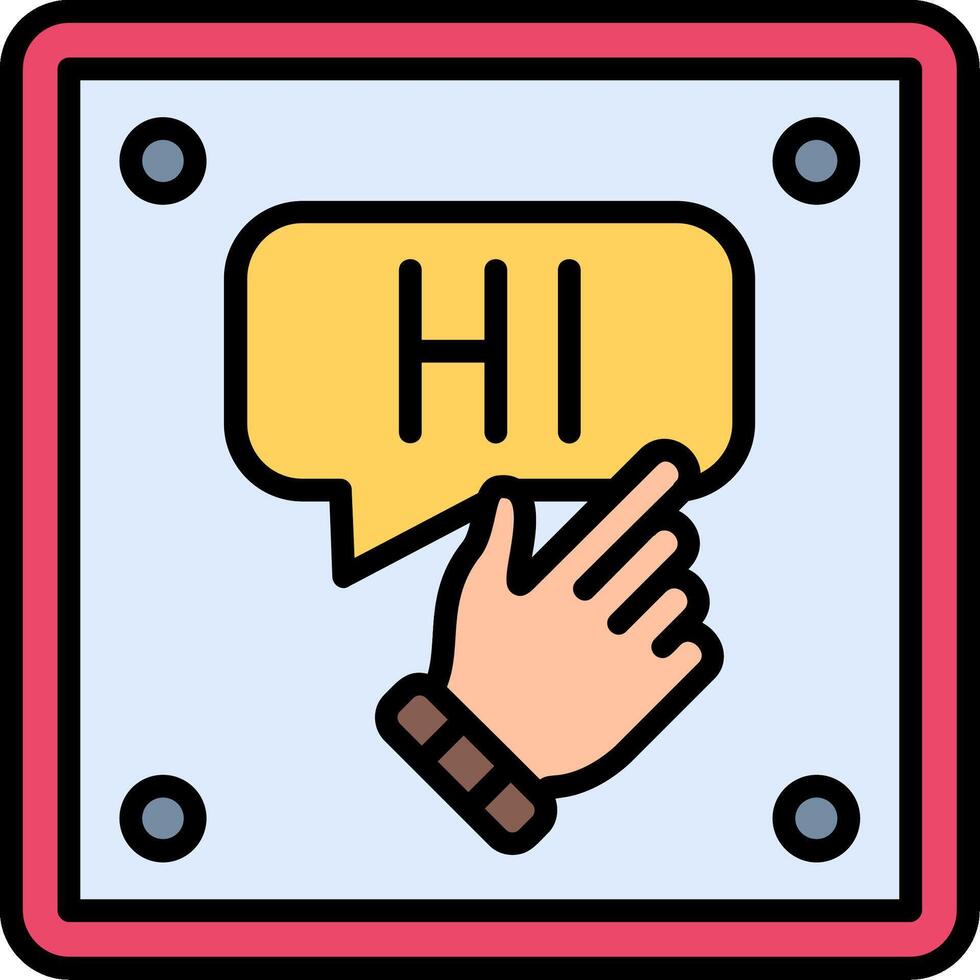 Hi Line Filled Icon vector
