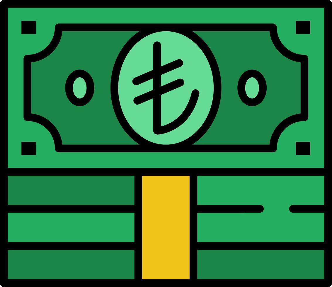 Lira Line Filled Icon vector