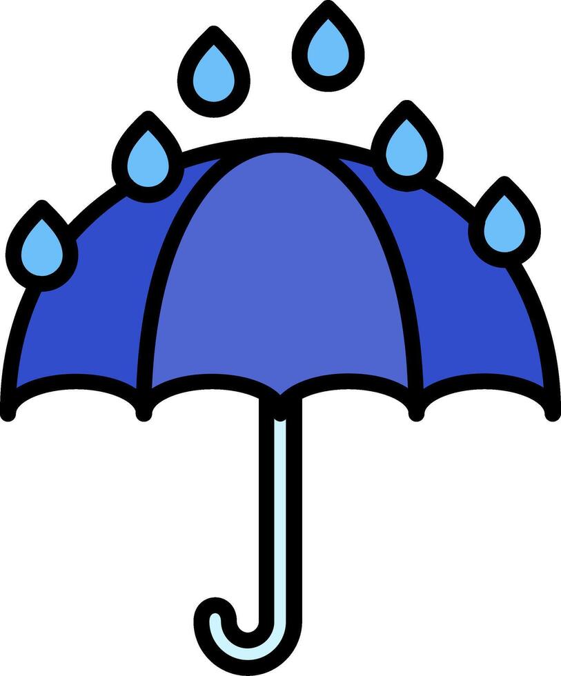 Umbrella Line Filled Icon vector