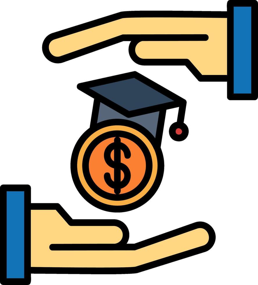 Scholarship Line Filled Icon vector