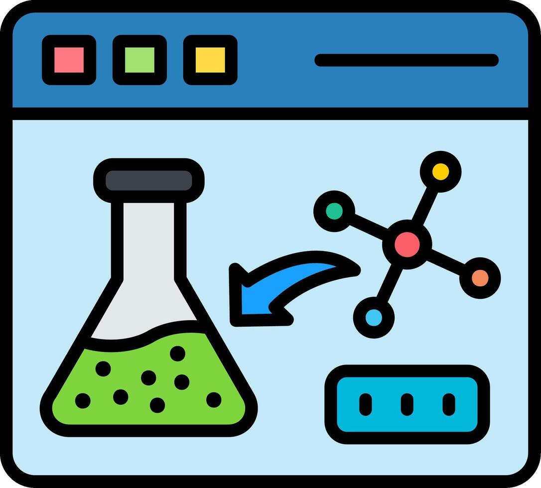 Virtual Lab Line Filled Icon vector