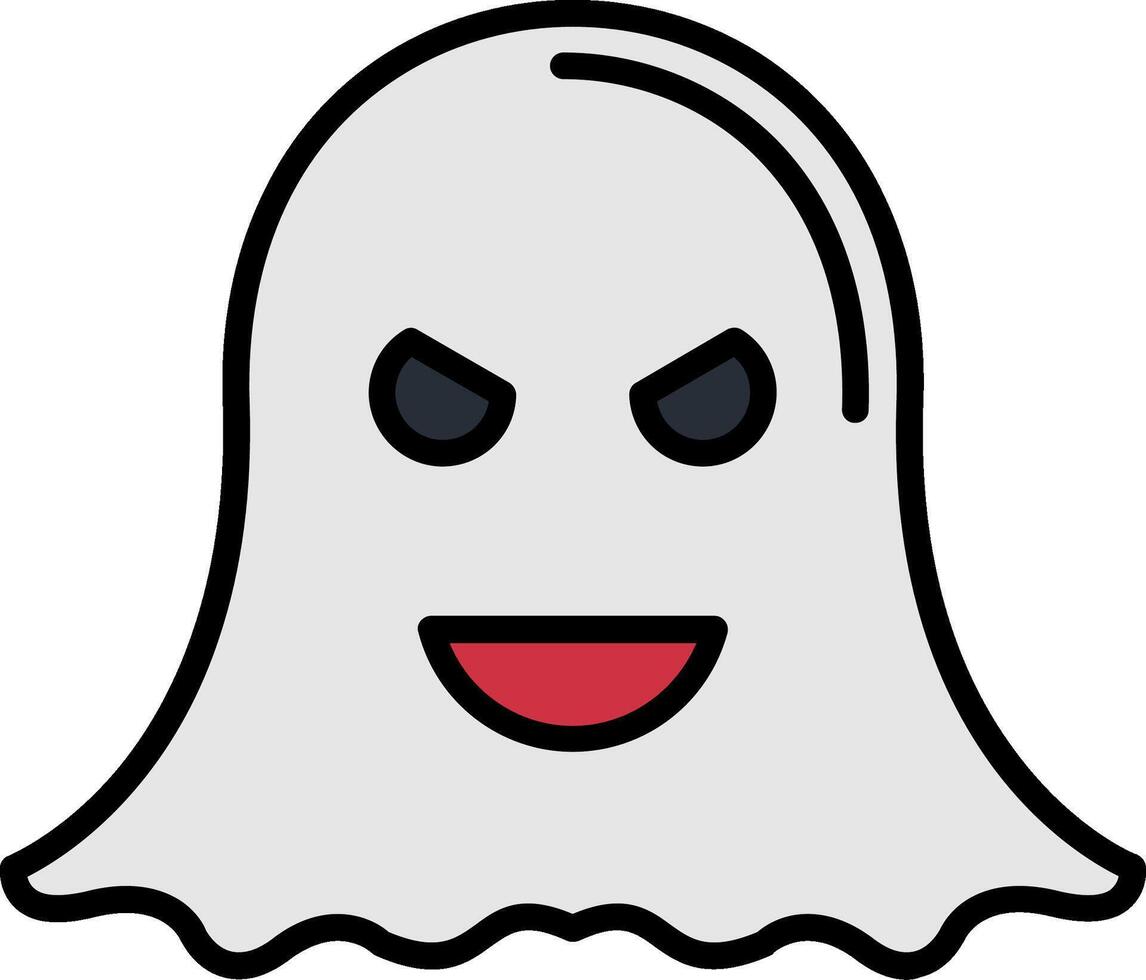 Ghost Line Filled Icon vector