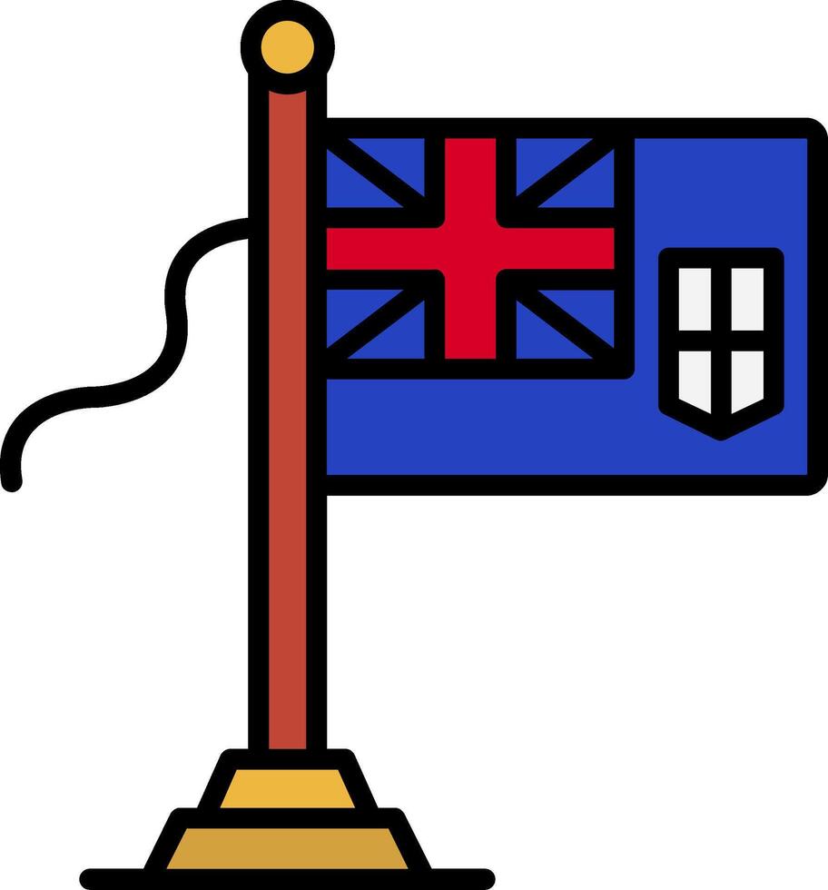 Fiji Flag Line Filled Icon vector