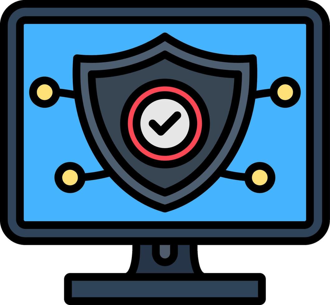 Security Line Filled Icon vector