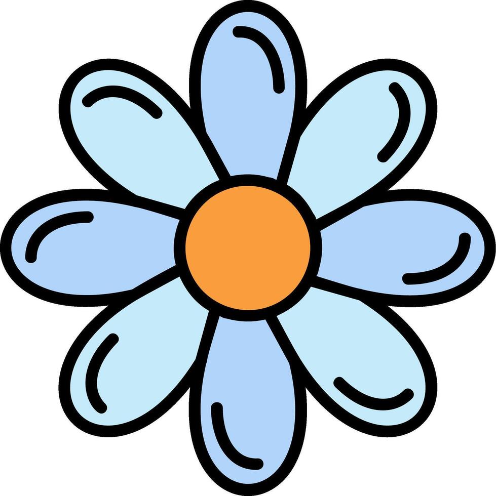 Aster Line Filled Icon vector