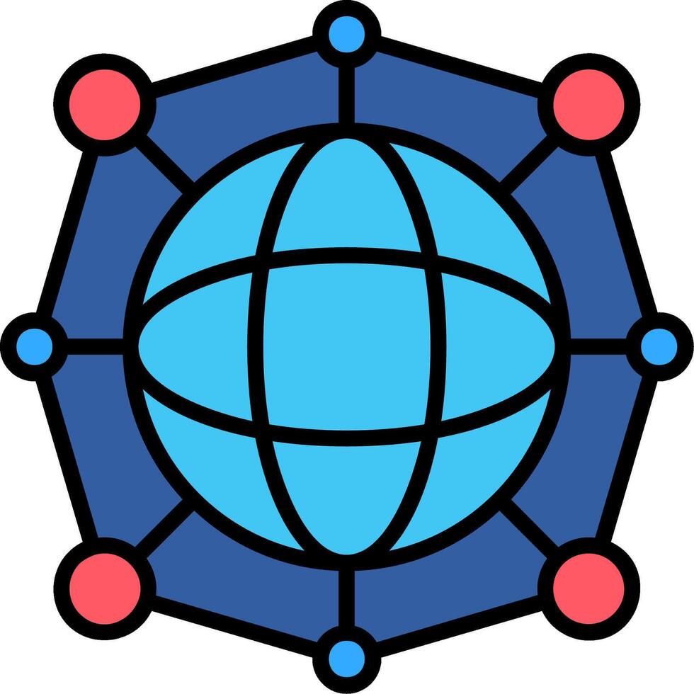 Internet Of Things Line Filled Icon vector