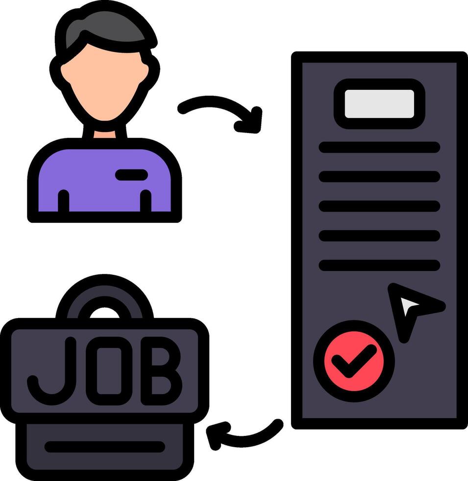 Hiring Line Filled Icon vector