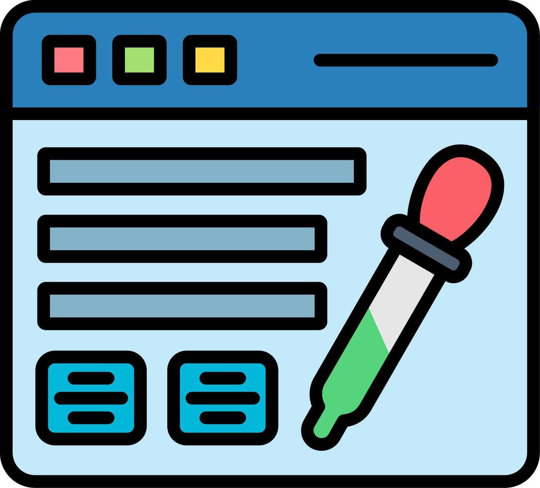 Virtual Lab Line Filled Icon vector