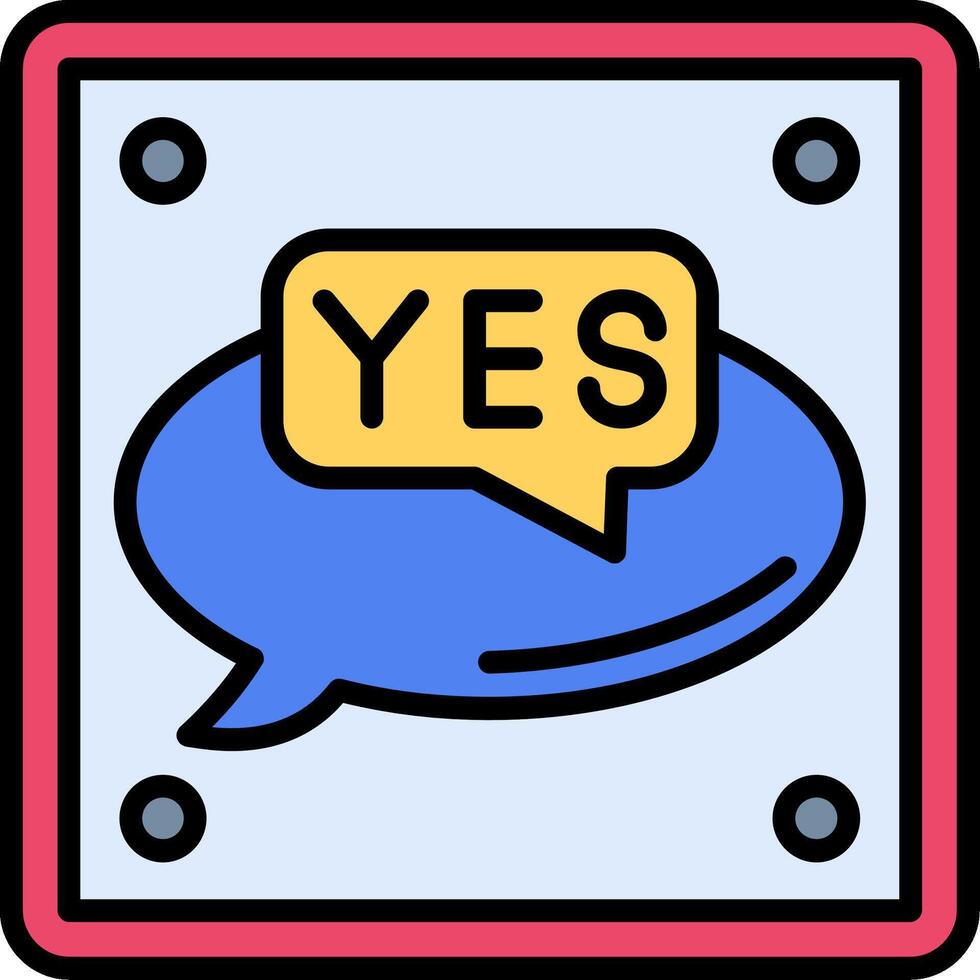 Yes Line Filled Icon vector