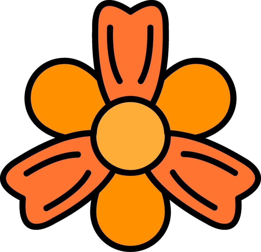 Freesia Line Filled Icon vector