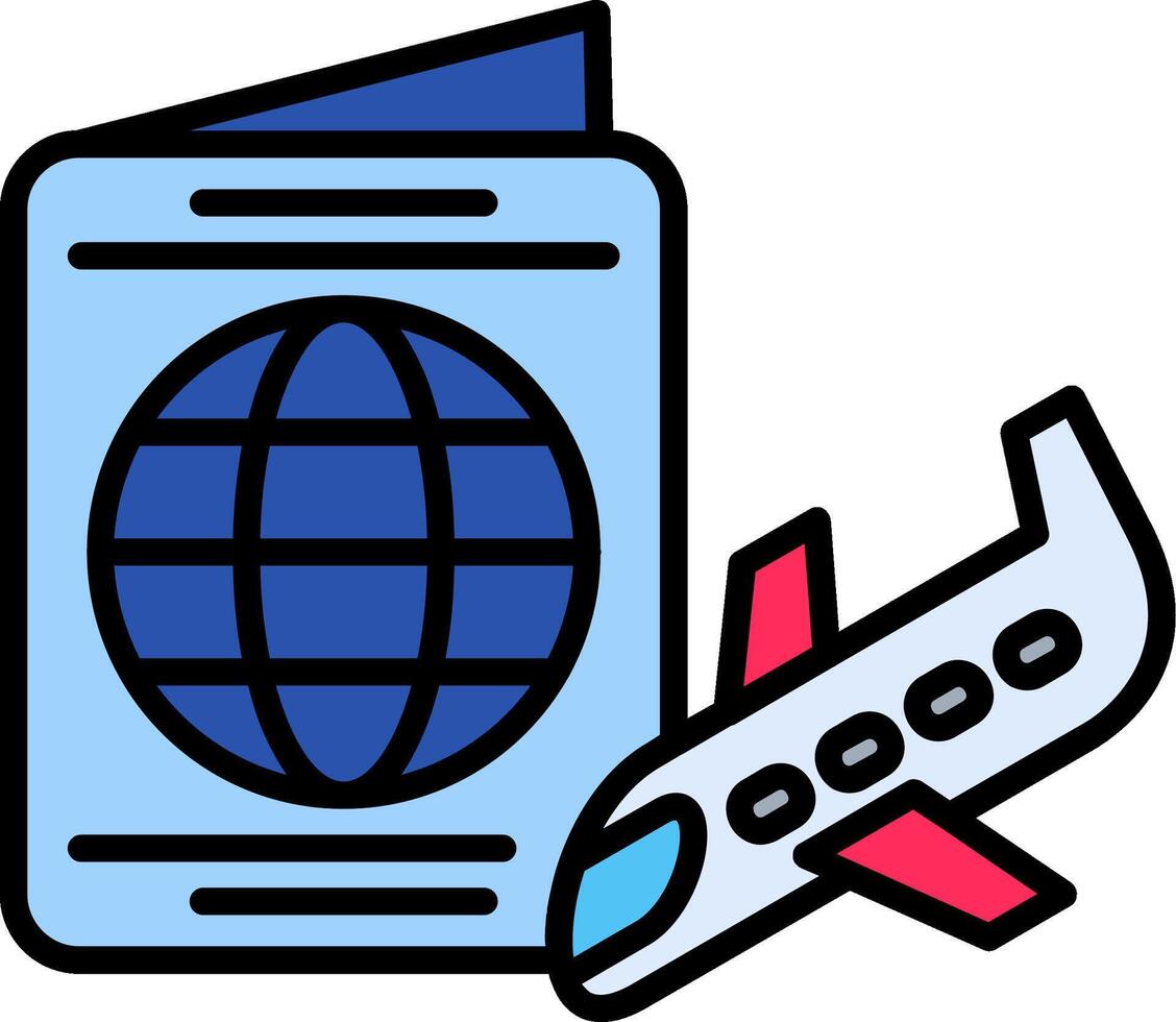 Passport Line Filled Icon vector