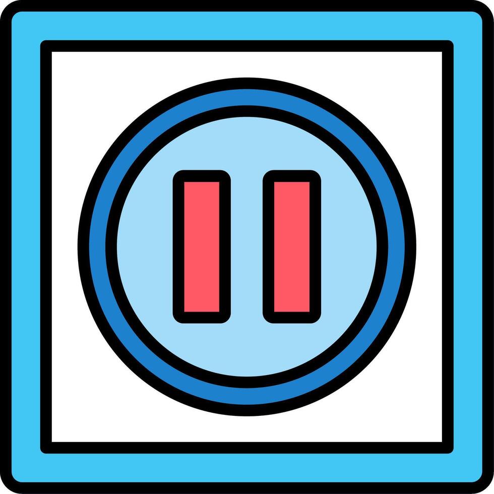 Pause Line Filled Icon vector