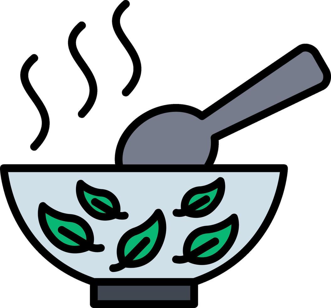 Soup Line Filled Icon vector