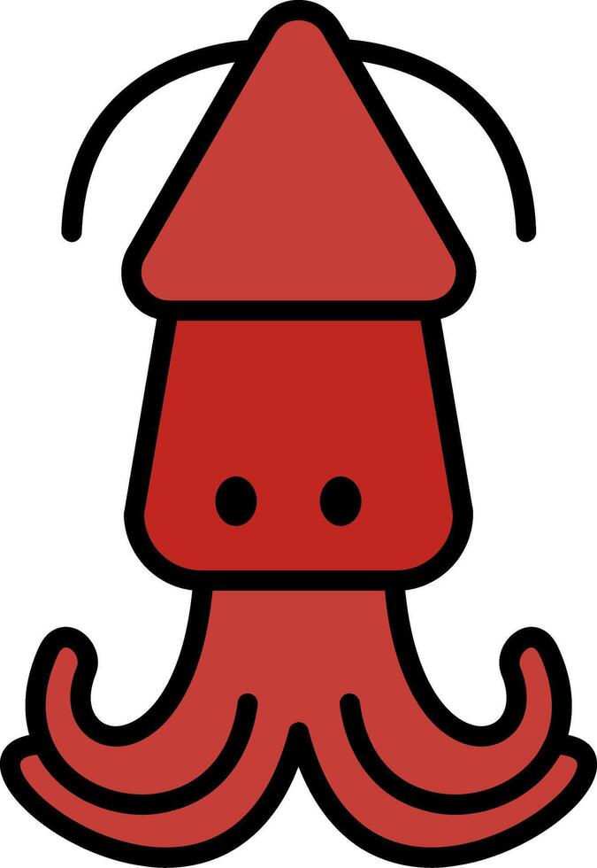 Squid Line Filled Icon vector