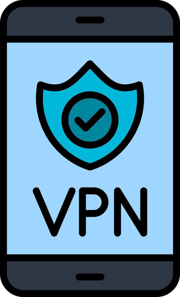 Vpn Line Filled Icon vector