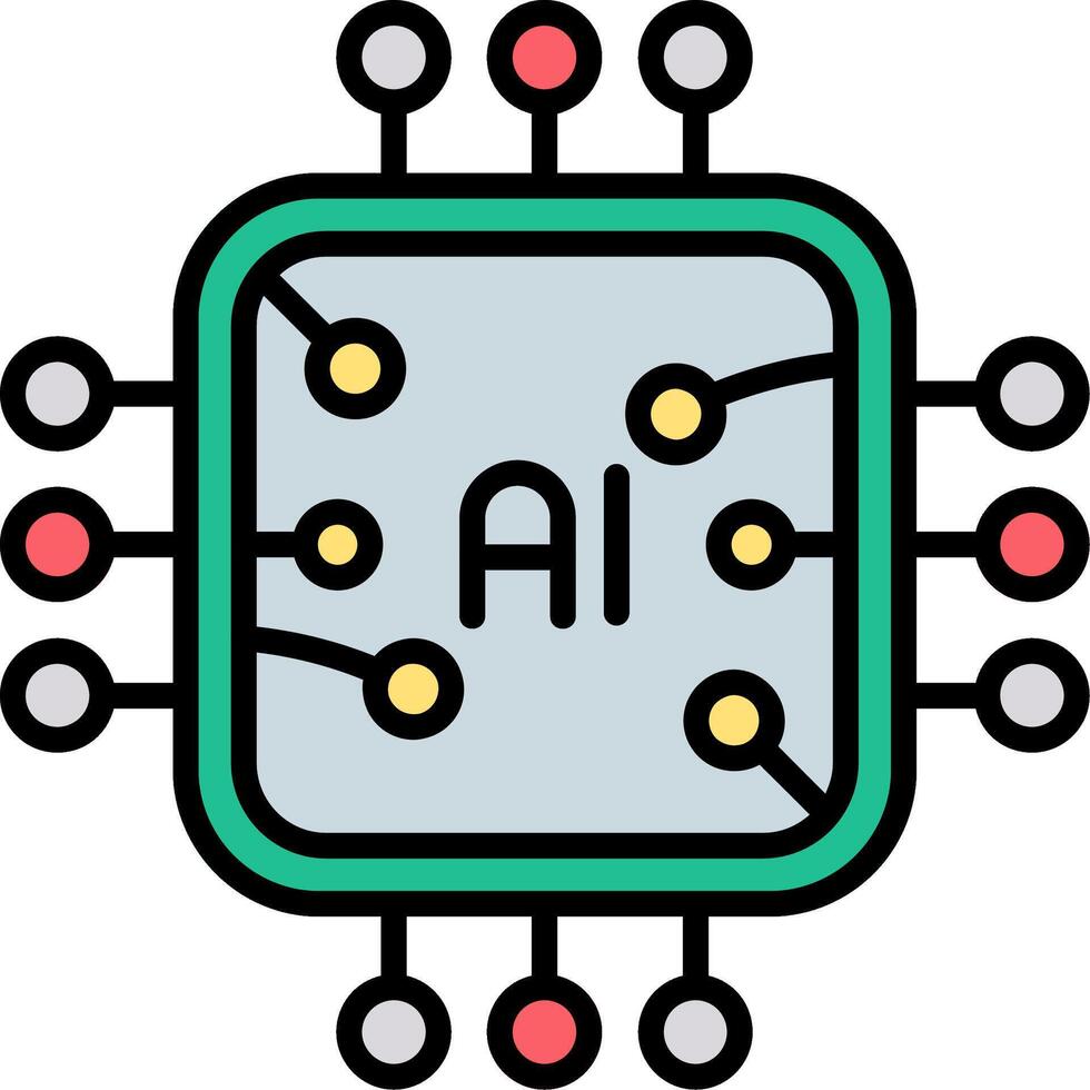 Chip Line Filled Icon vector
