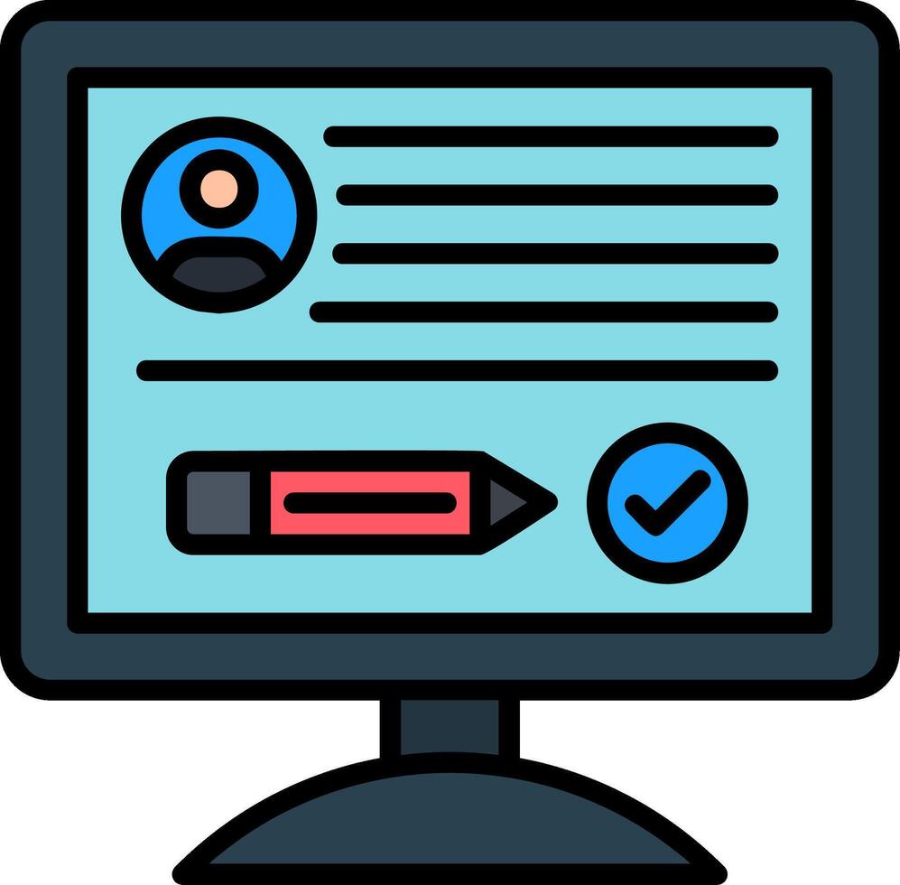 Inscription Line Filled Icon vector