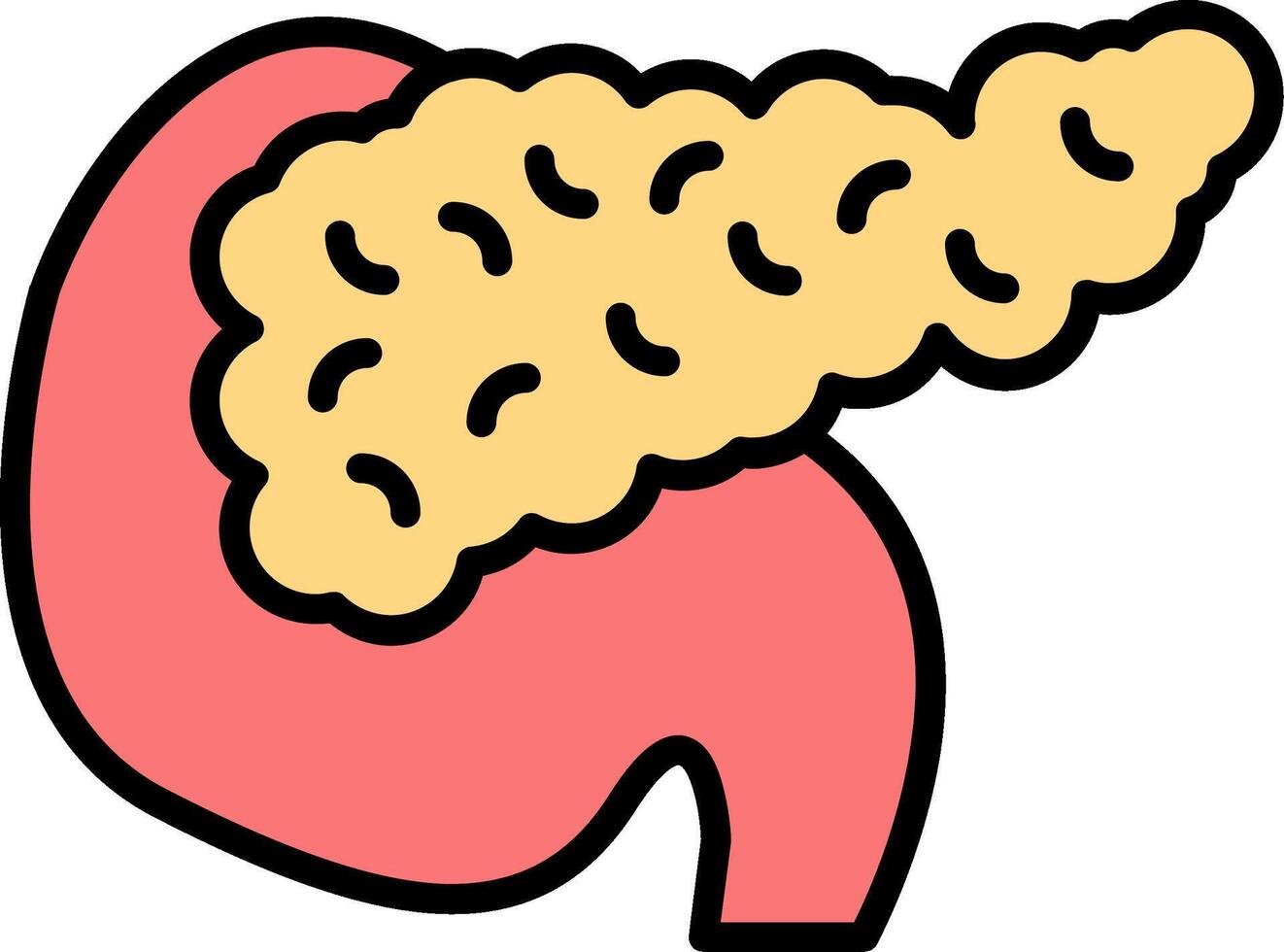Pancreas Line Filled Icon vector