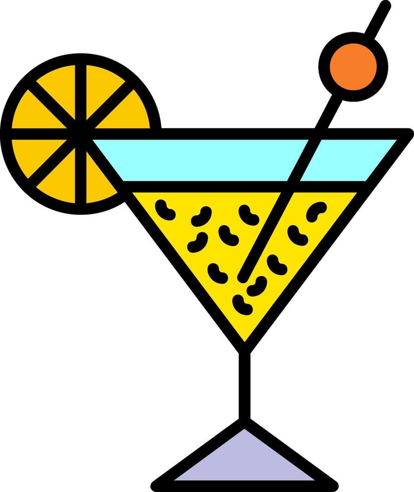 Cocktail Line Filled Icon vector