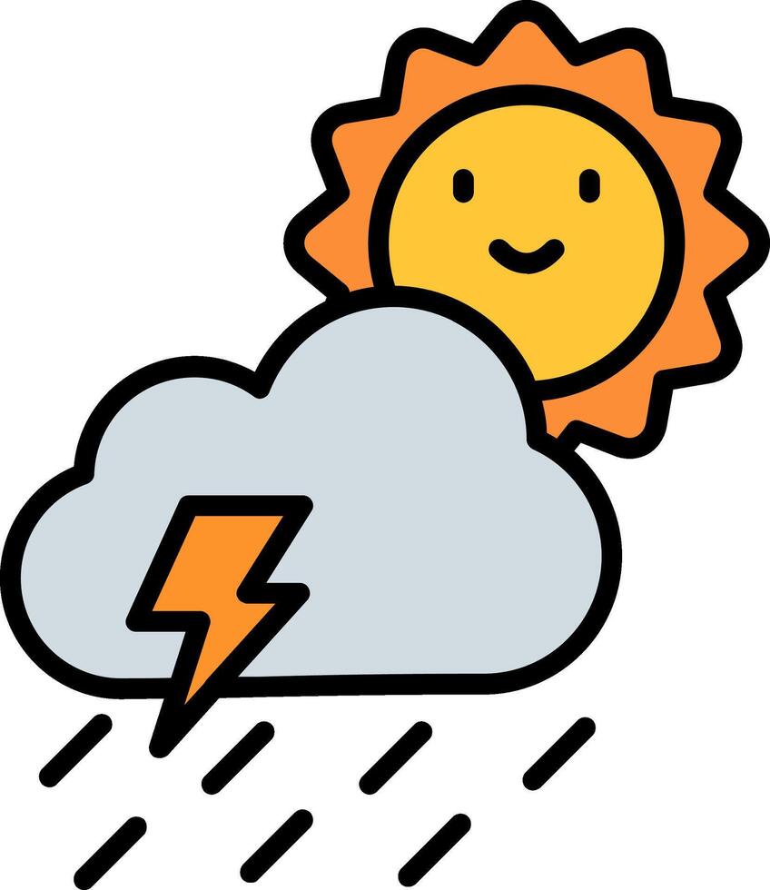 Cloudy Line Filled Icon vector