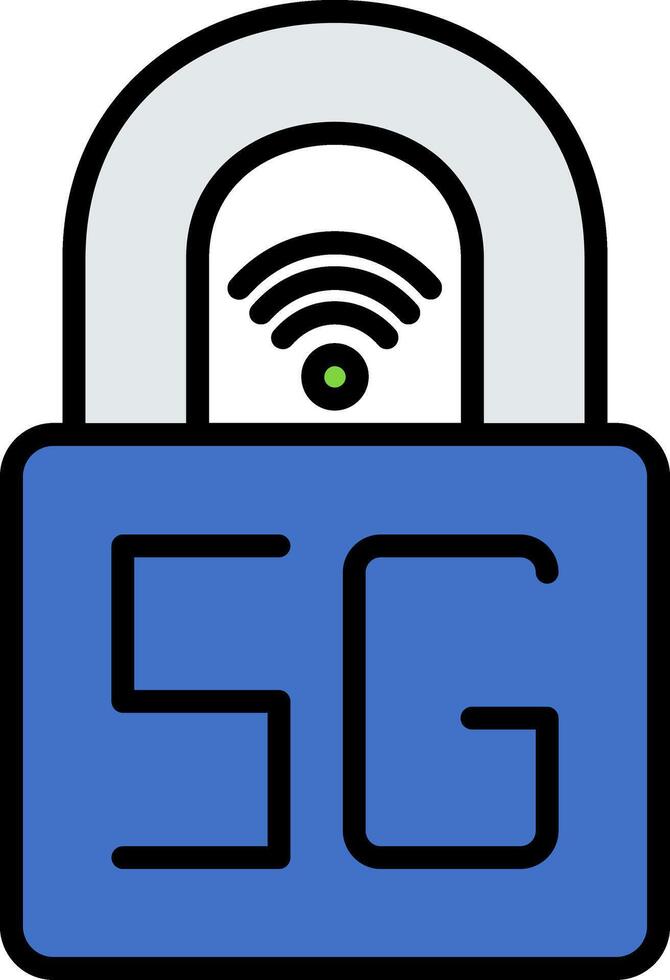 Padlock Line Filled Icon vector