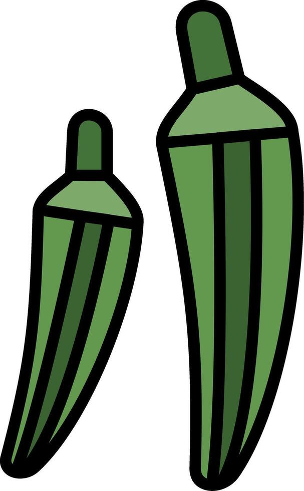 Okra Line Filled Icon vector